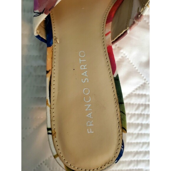 Franco Sarto Caty Slide Sandals Womens Size 8M Floral With Cork Wedge Heel - Picture 7 of 11